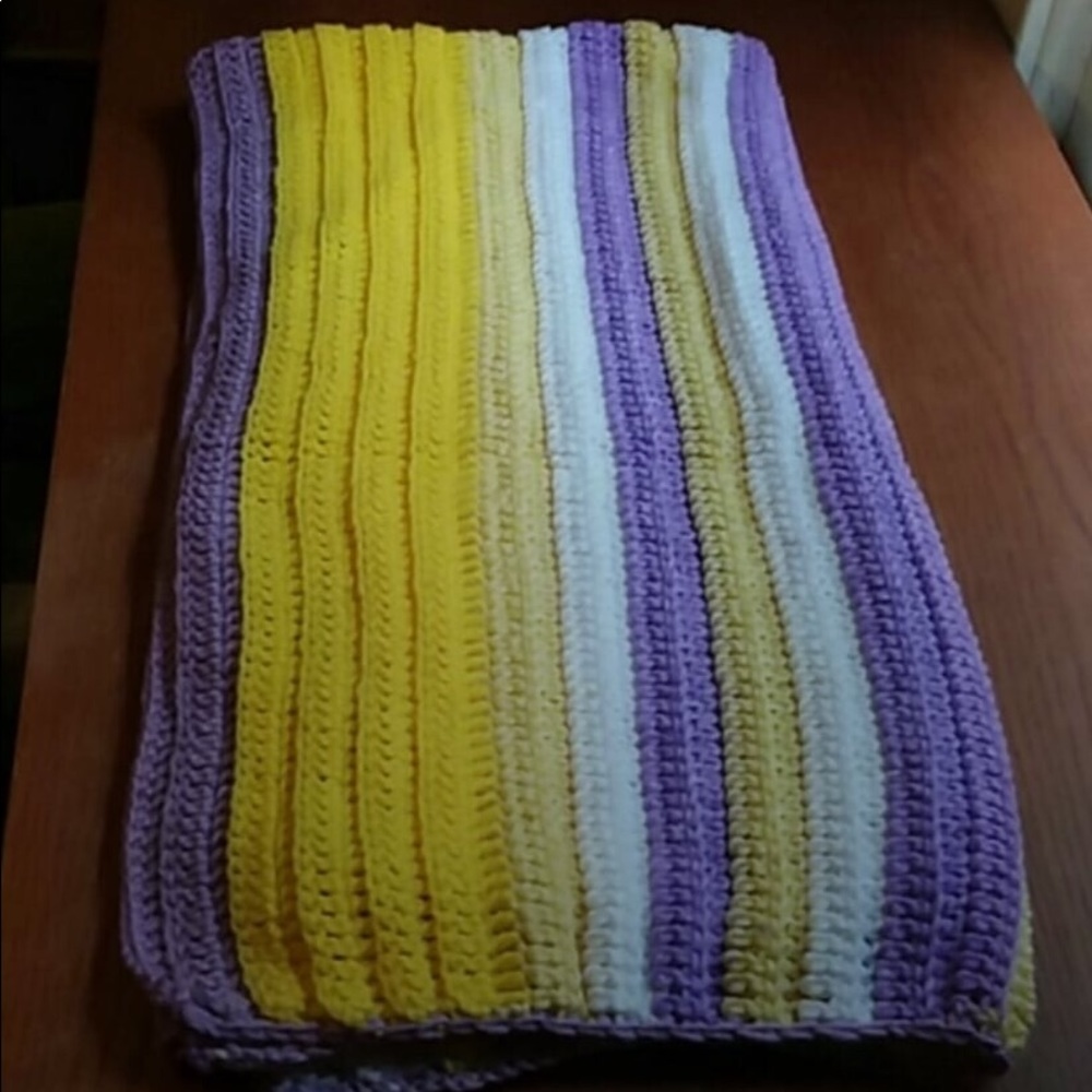 ❄️🧶Handmade Crocheted Striped Blanket🧶❄️